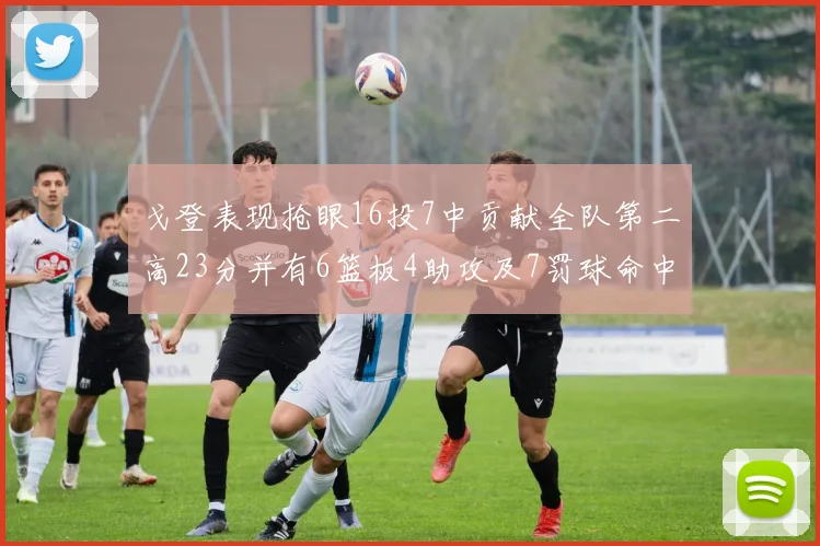 戈登表现抢眼16投7中贡献全队第二高23分并有6篮板4助攻及7罚球命中